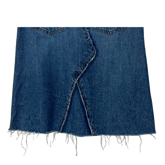 FRAME DENIM WOMENS SIZE 25 DECONSTRUCTED JEAN SKIRT BLUE NEW - Picture 8 of 13